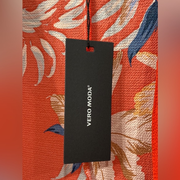 Vero Moda Bali 3/4 Sleeve Kimono Wrap Top Red Floral size S - Picture 10 of 13